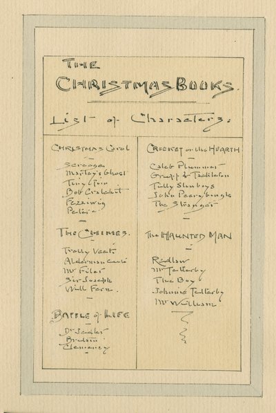 List of Characters, c.1920s by Joseph Clayton Clarke